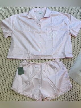 NWT Dairy Boy Pink Country Club Pajama Pj Set Short Sleeve & Shorts Size Large
